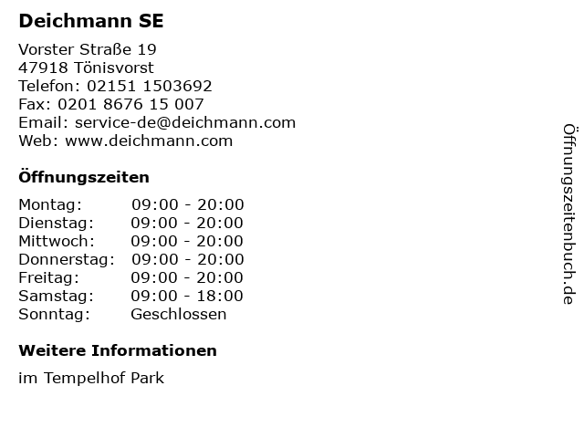ᐅ Öffnungszeiten „Deichmann SE“ | Vorster Straße 19 in ᐅ Öffnungszeiten „Deichmann SE“ | Vorster Straße 19 in
